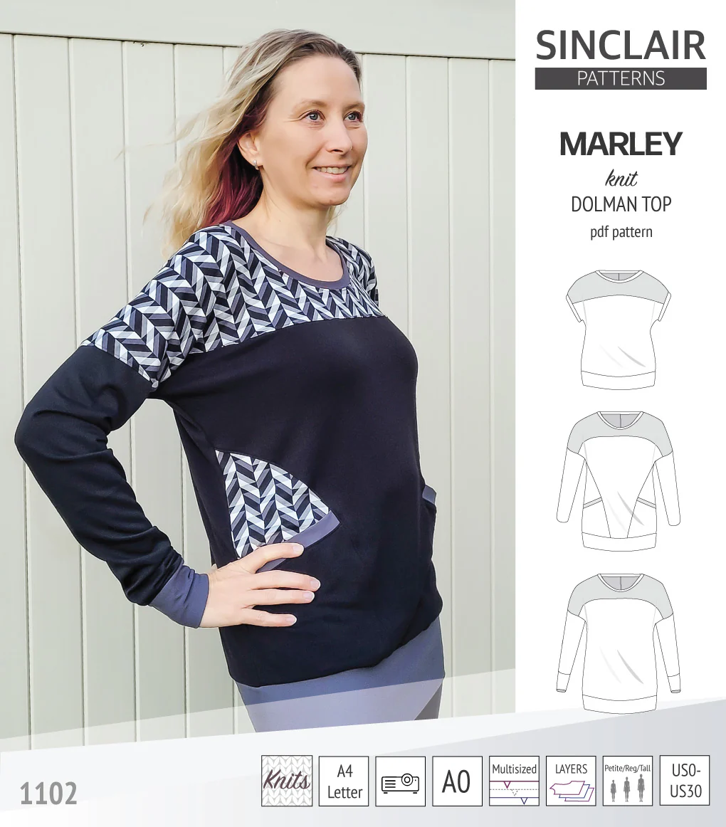 Marley dolman knit top with a yoke (PDF) - Image 22