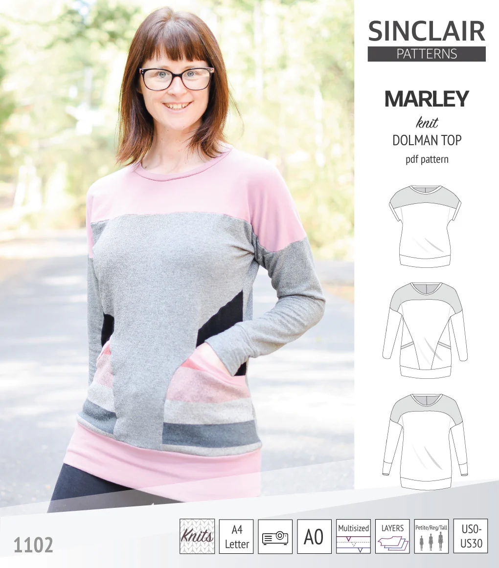 Marley dolman knit top with a yoke (PDF) - Image 24