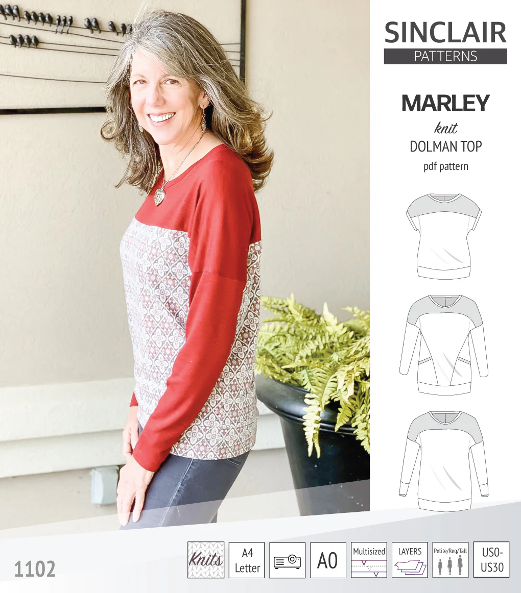 Marley dolman knit top with a yoke (PDF) - Image 25