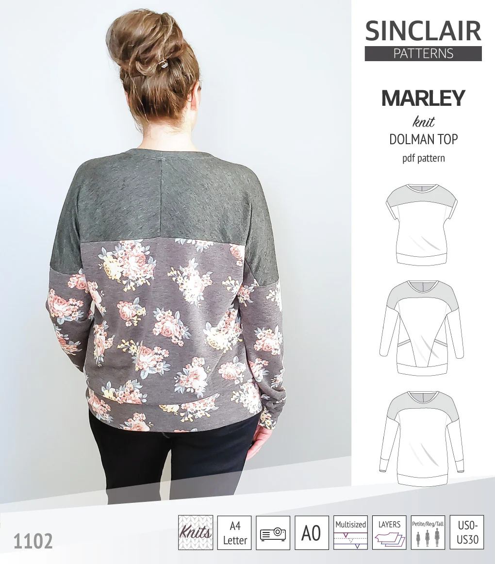 Marley dolman knit top with a yoke (PDF) - Image 26
