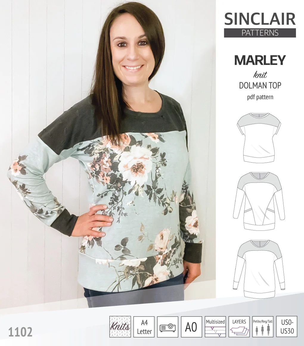 Marley dolman knit top with a yoke (PDF) - Image 27