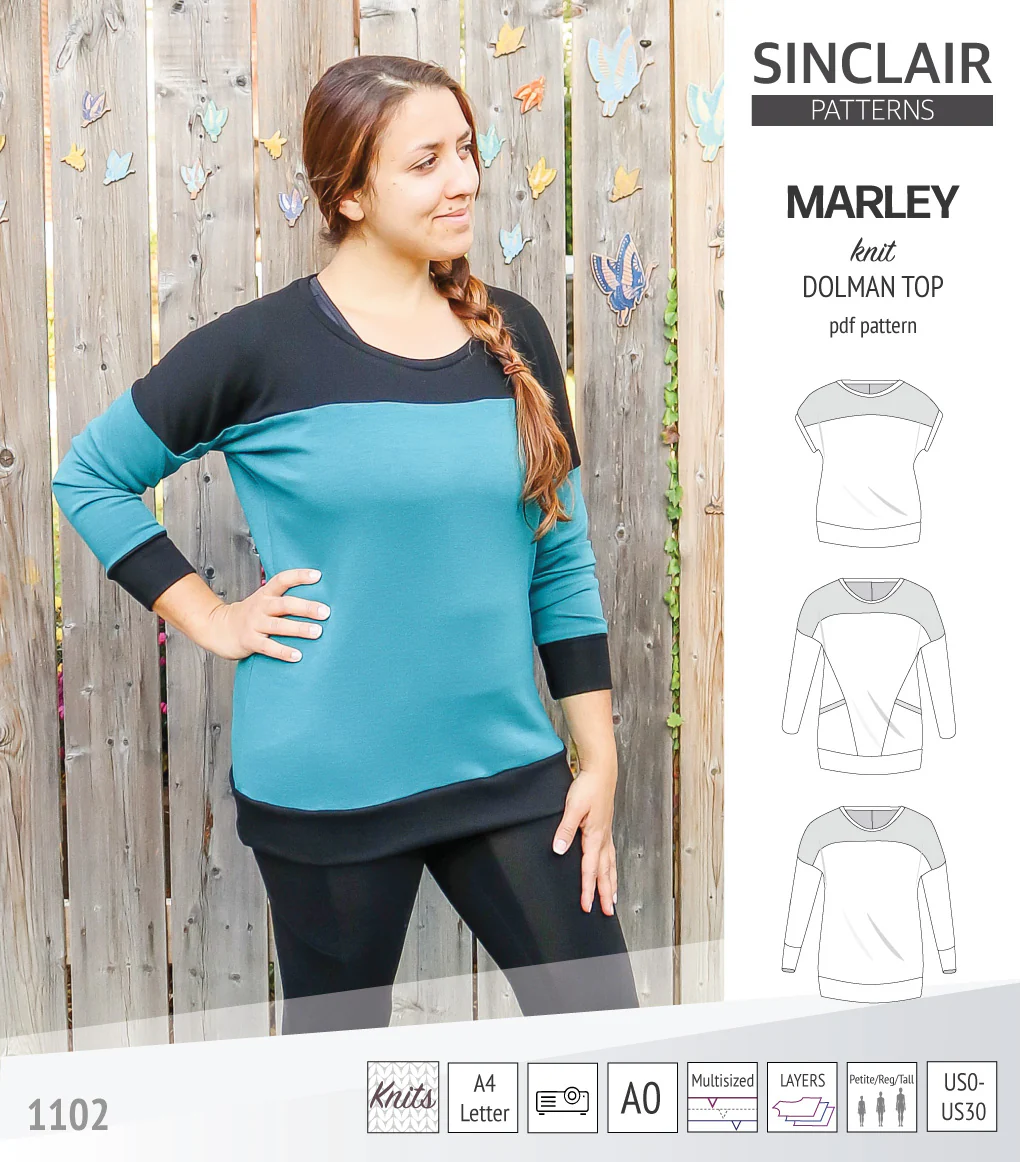 Marley dolman knit top with a yoke (PDF) - Image 28