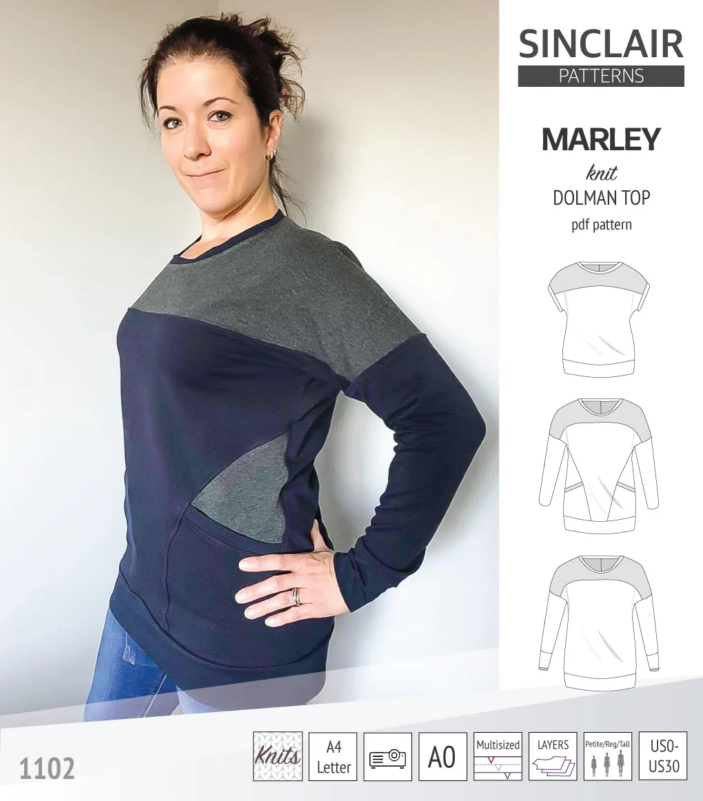 Marley dolman knit top with a yoke (PDF) - Image 29
