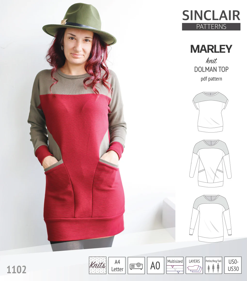 Marley dolman knit top with a yoke (PDF) - Image 3
