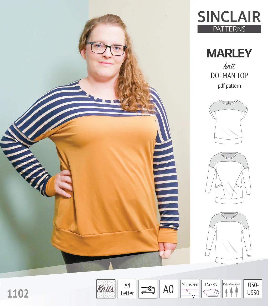 Marley dolman knit top with a yoke (PDF) - Image 30