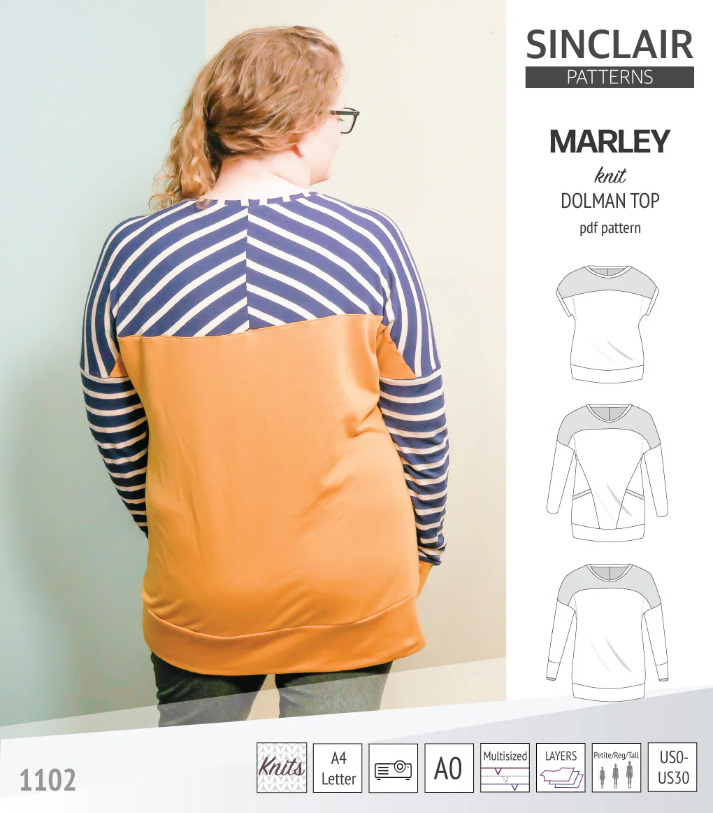 Marley dolman knit top with a yoke (PDF) - Image 31