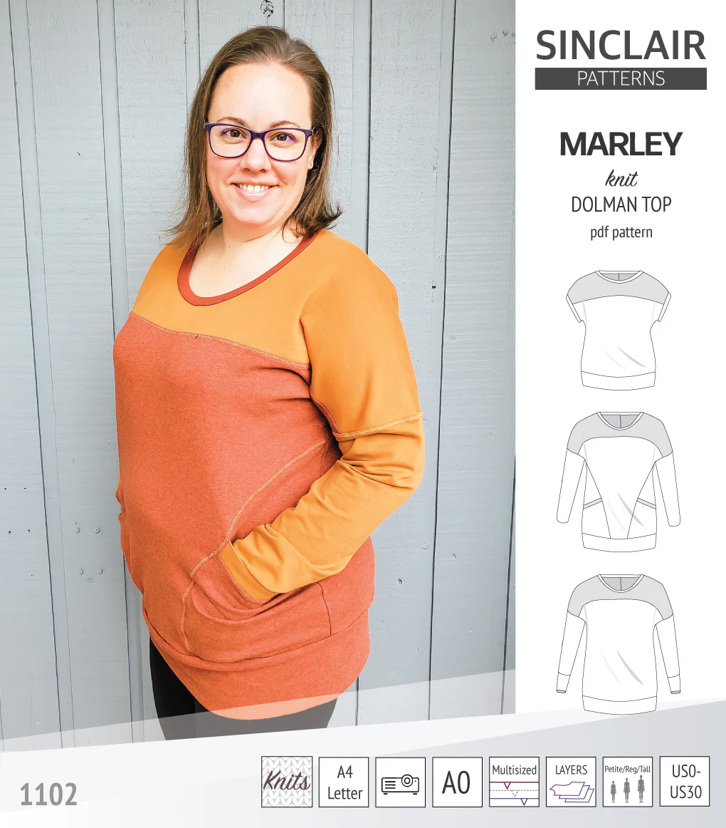 Marley dolman knit top with a yoke (PDF) - Image 32
