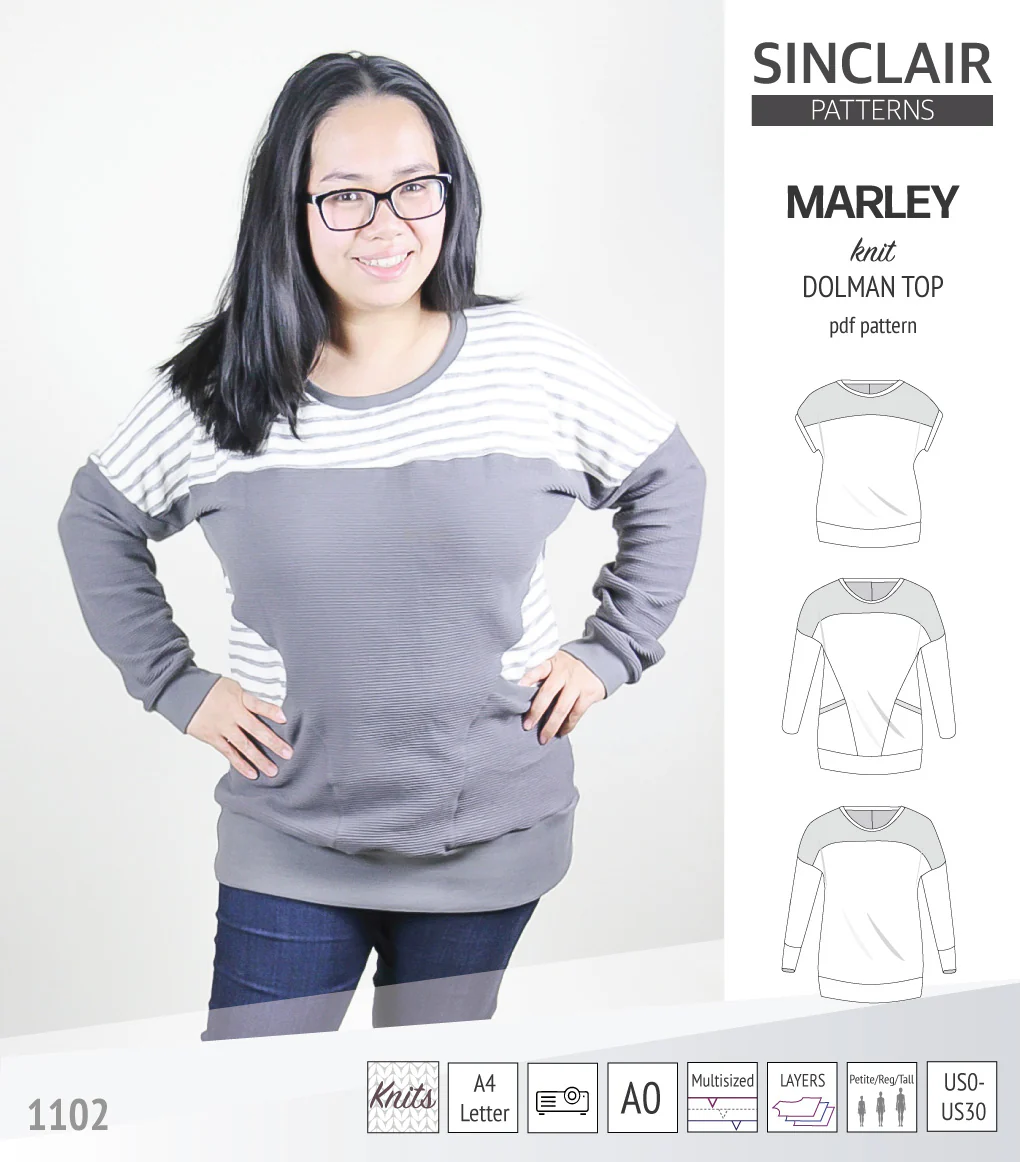 Marley dolman knit top with a yoke (PDF) - Image 33