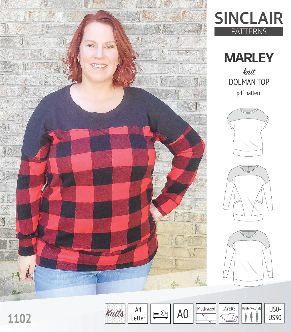 Marley dolman knit top with a yoke (PDF) - Image 34