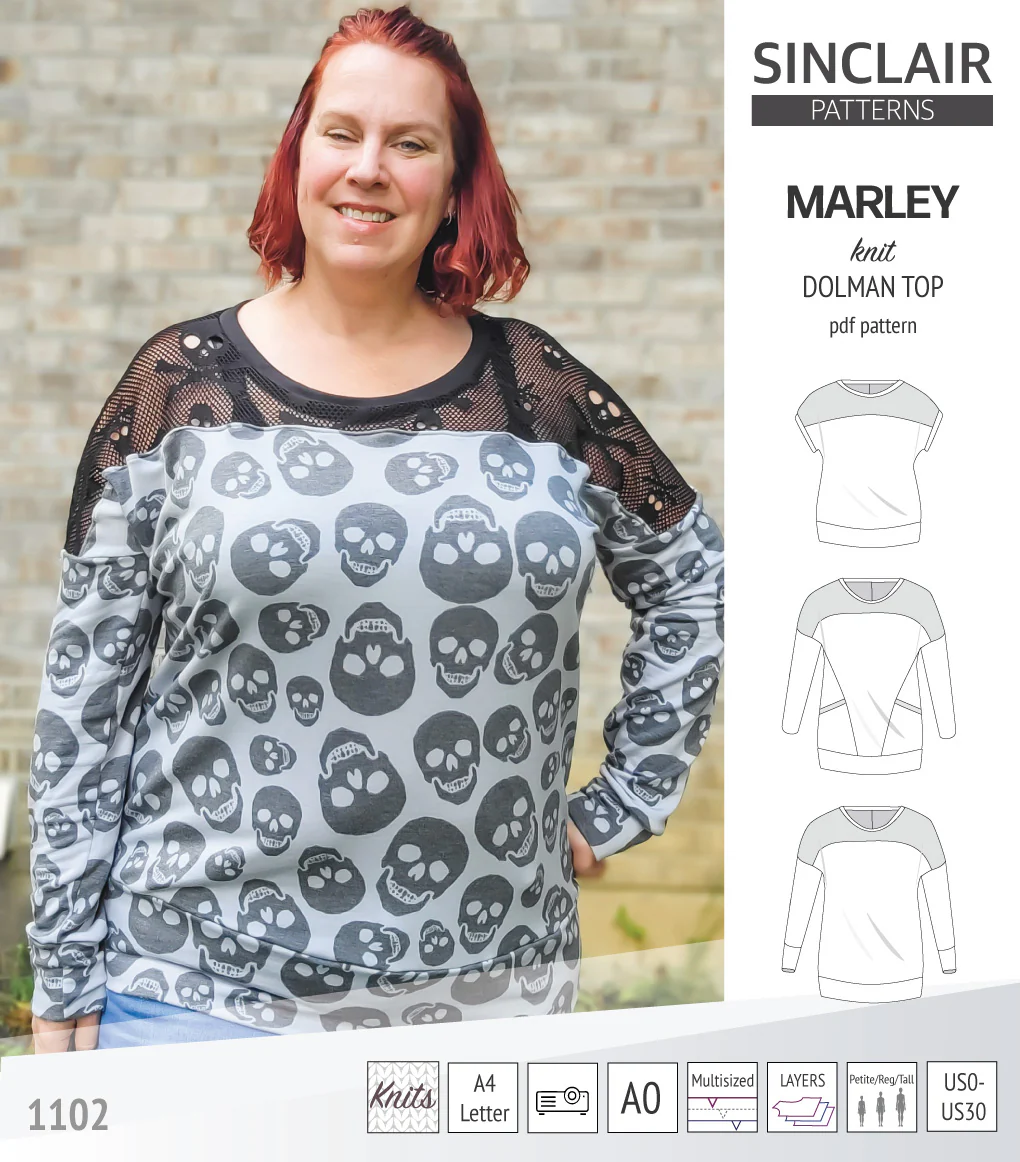 Marley dolman knit top with a yoke (PDF) - Image 35