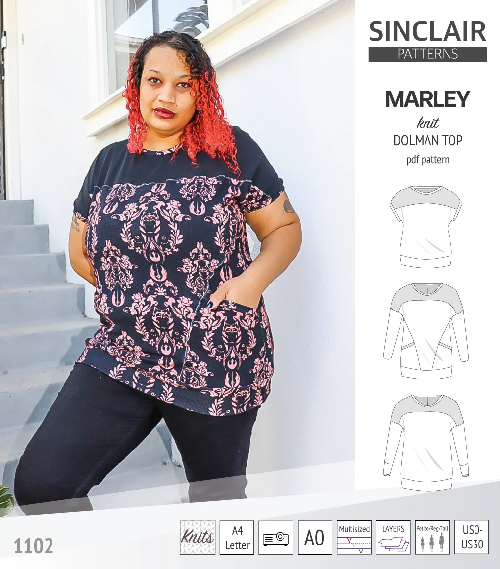 Marley dolman knit top with a yoke (PDF) - Image 36