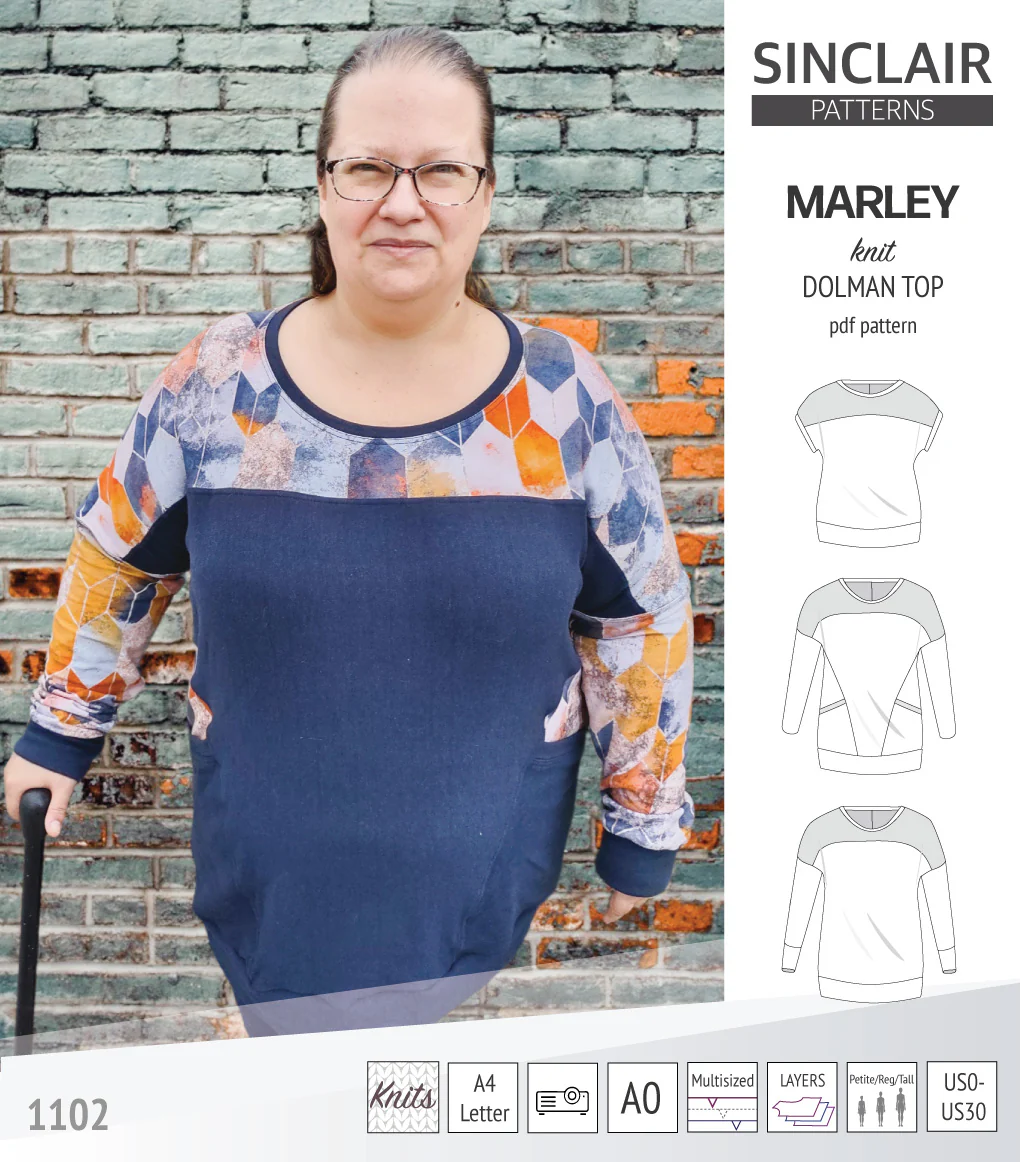 Marley dolman knit top with a yoke (PDF) - Image 38
