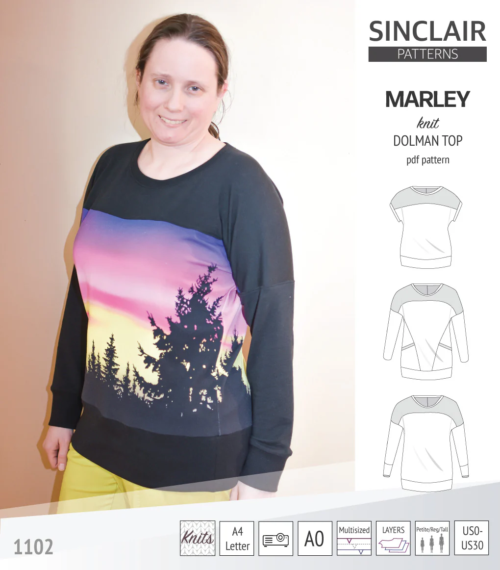 Marley dolman knit top with a yoke (PDF) - Image 39