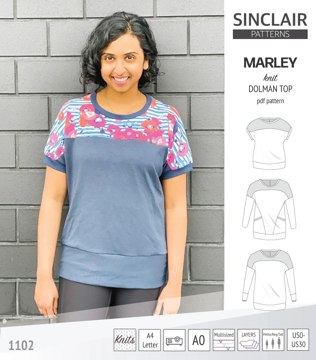 Marley dolman knit top with a yoke (PDF) - Image 4