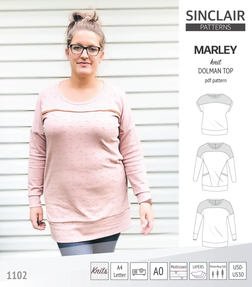 Marley dolman knit top with a yoke (PDF) - Image 40
