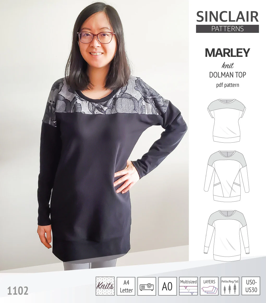 Marley dolman knit top with a yoke (PDF) - Image 41