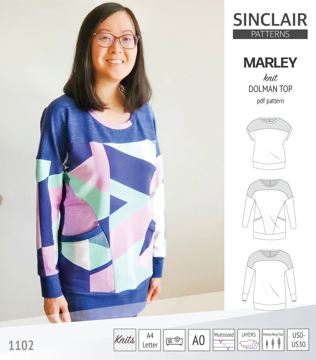 Marley dolman knit top with a yoke (PDF) - Image 42