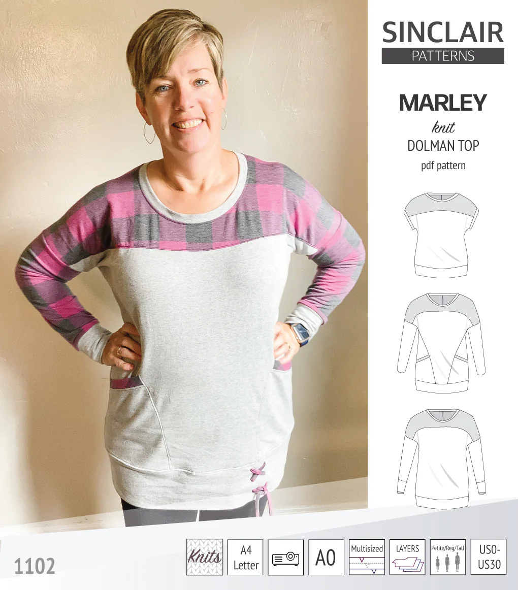 Marley dolman knit top with a yoke (PDF) - Image 44