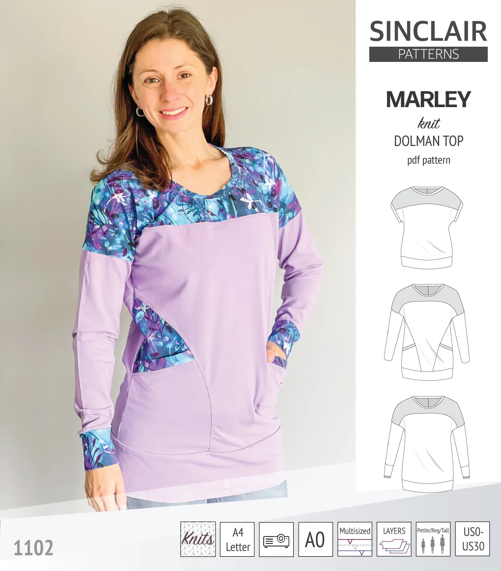 Marley dolman knit top with a yoke (PDF) - Image 45
