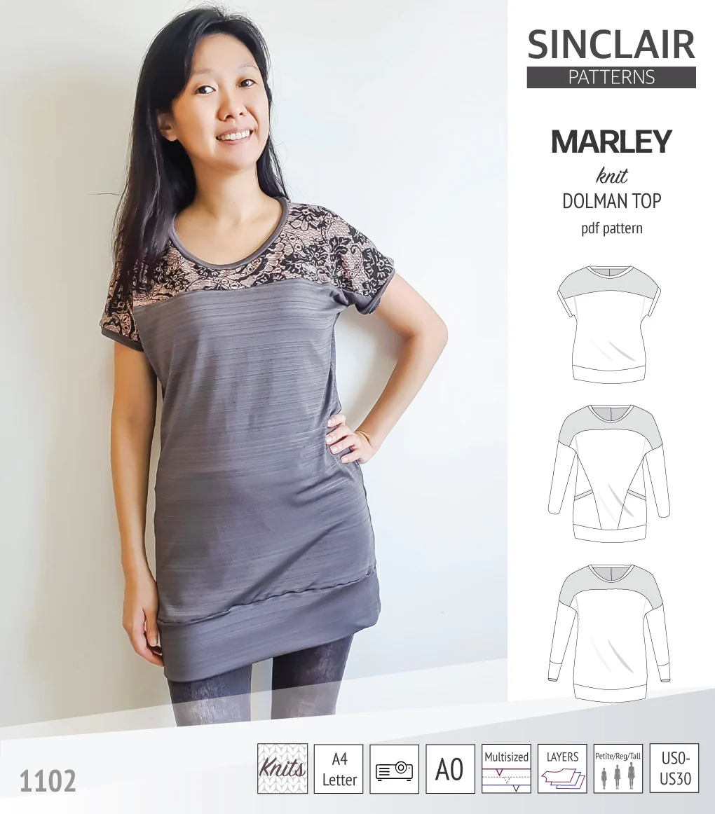 Marley dolman knit top with a yoke (PDF) - Image 49