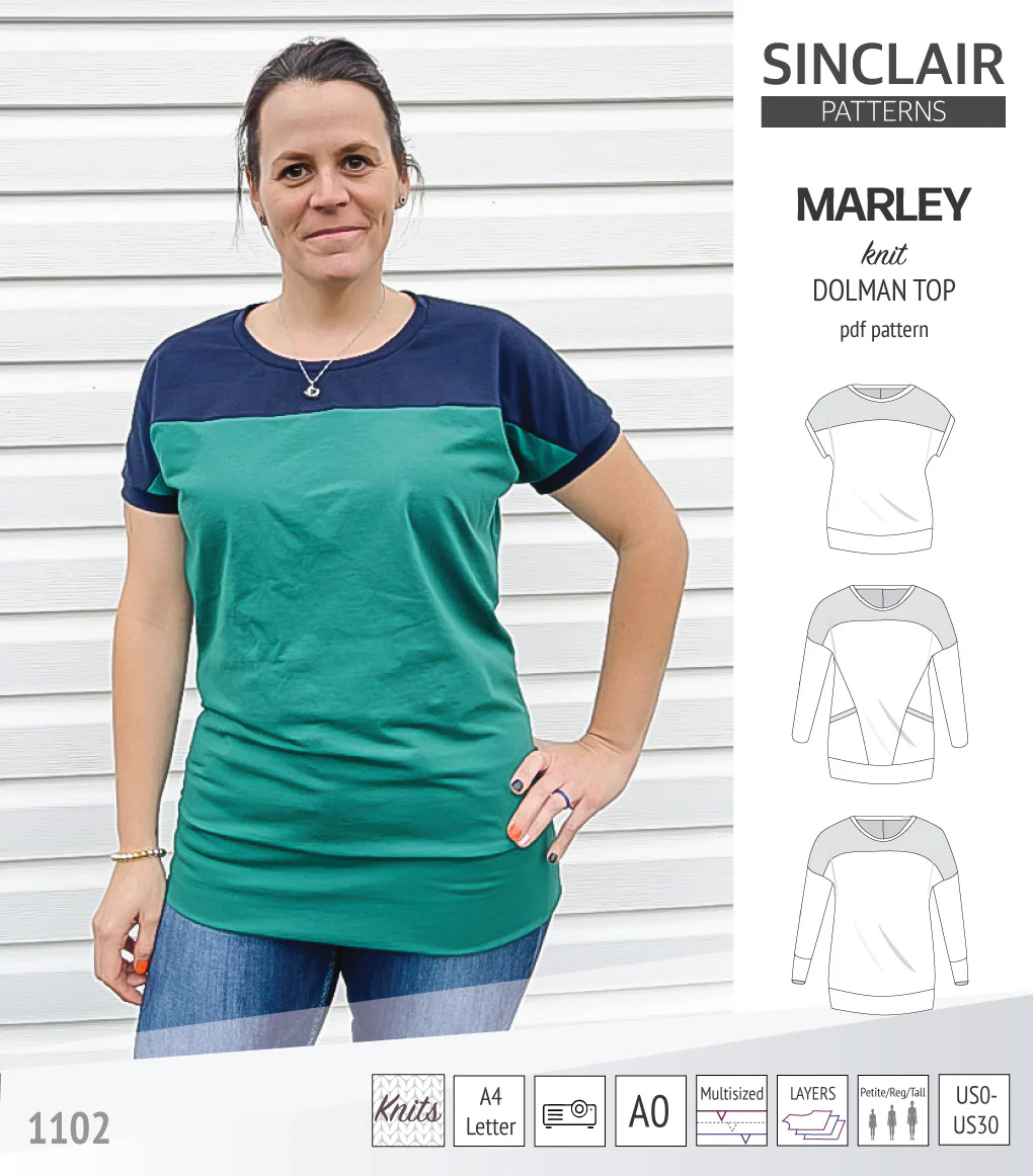 Marley dolman knit top with a yoke (PDF) - Image 50