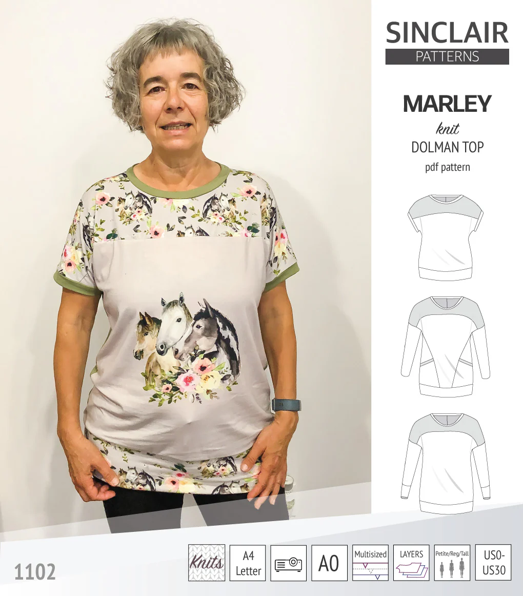 Marley dolman knit top with a yoke (PDF) - Image 51