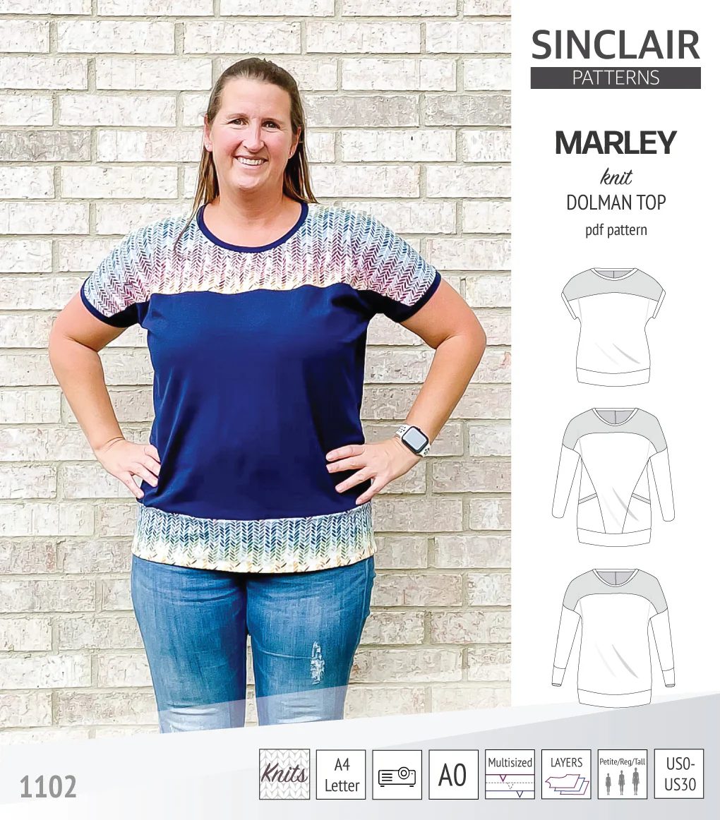 Marley dolman knit top with a yoke (PDF) - Image 52