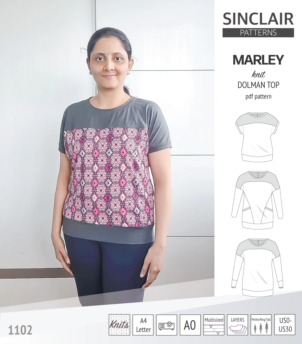 Marley dolman knit top with a yoke (PDF) - Image 53