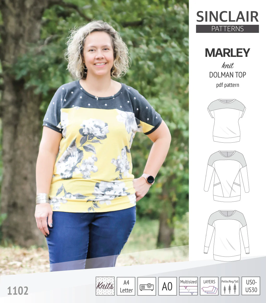 Marley dolman knit top with a yoke (PDF) - Image 54