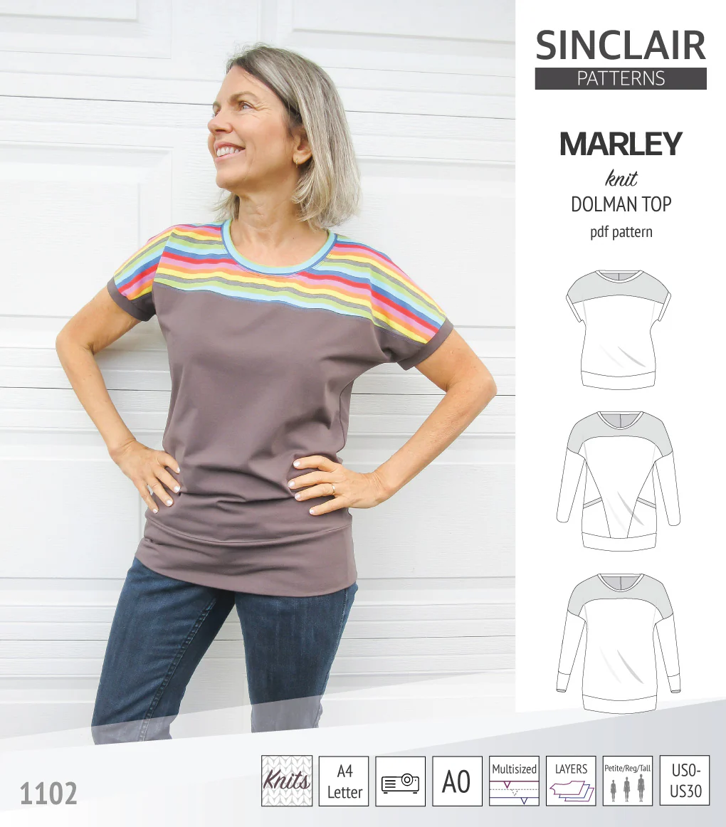 Marley dolman knit top with a yoke (PDF) - Image 6