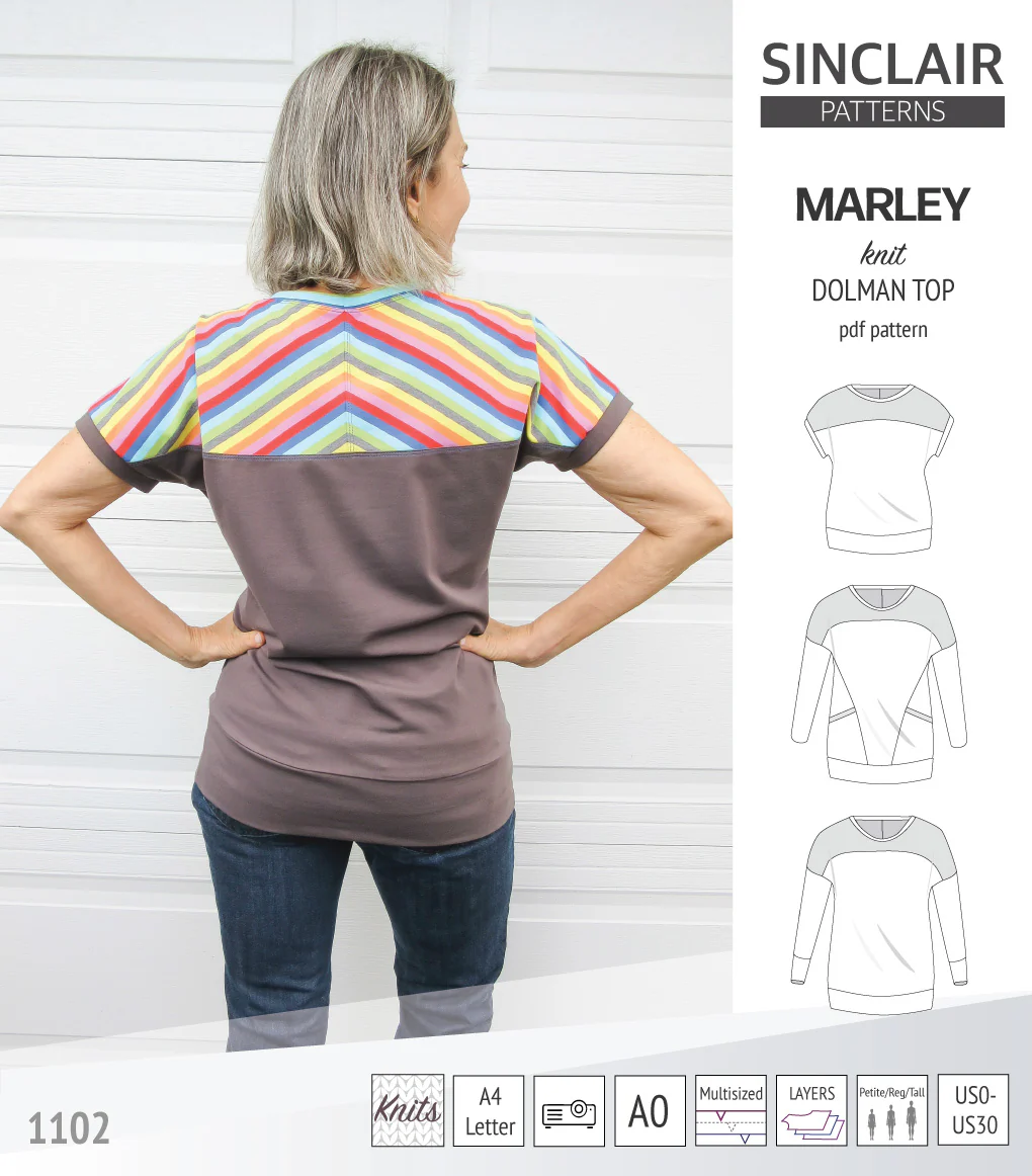 Marley dolman knit top with a yoke (PDF) - Image 7