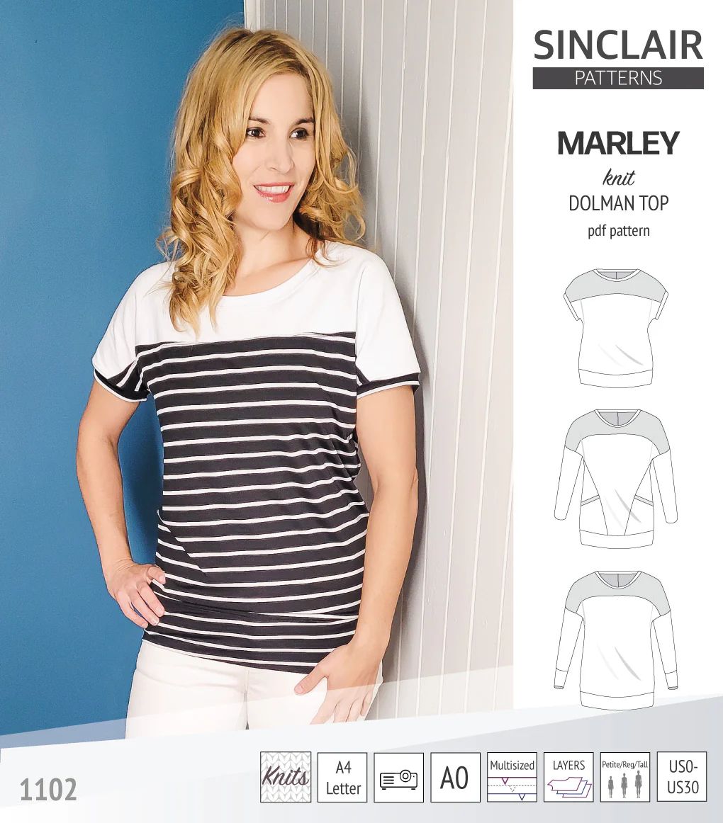 Marley dolman knit top with a yoke (PDF) - Image 8