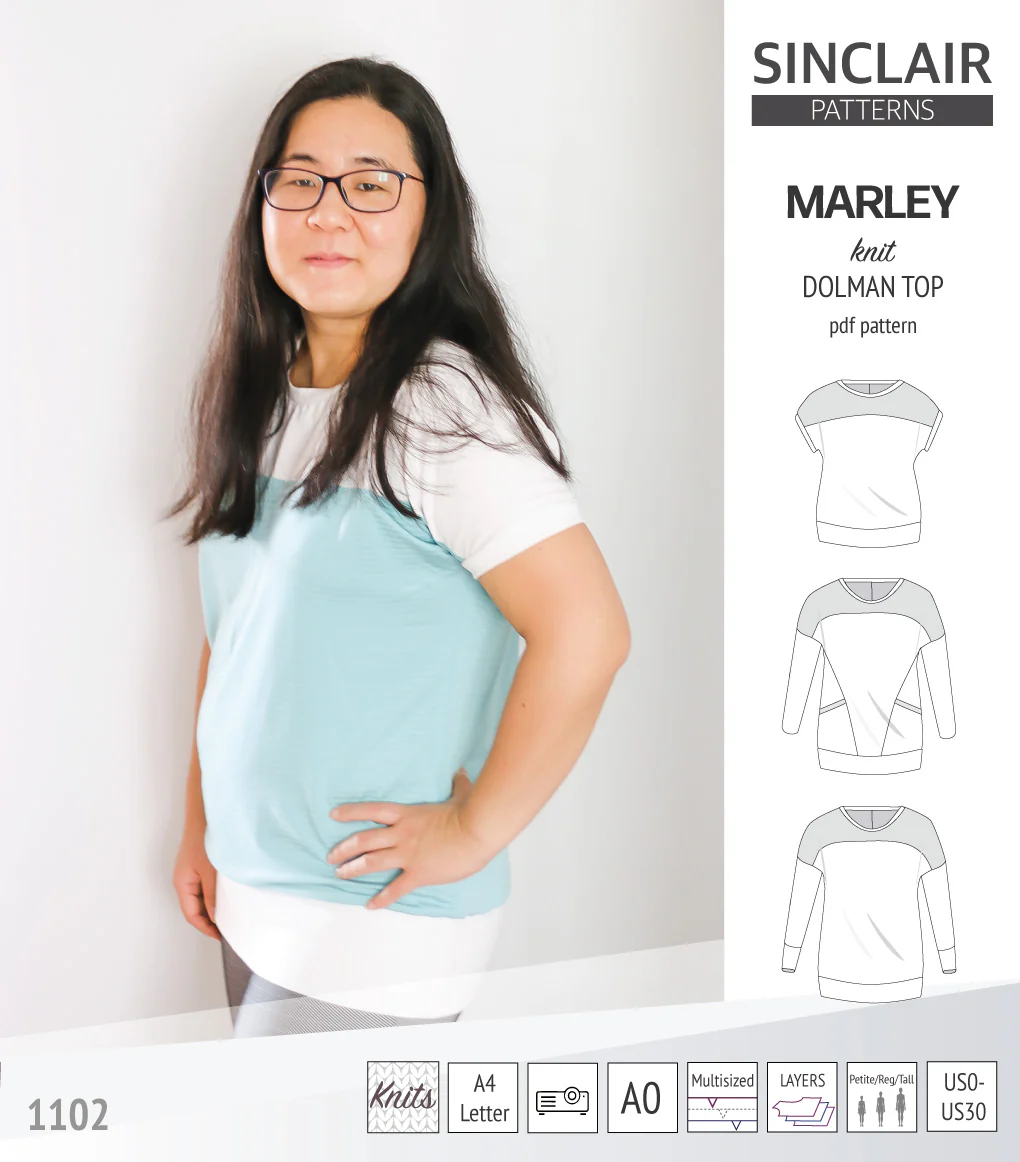 Marley dolman knit top with a yoke (PDF) - Image 9