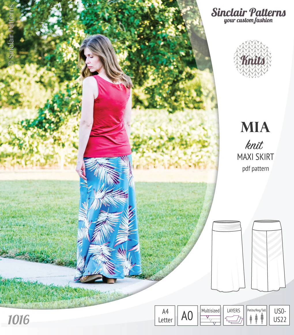 Mia knit maxi skirt with side slits and yoga style waistband (PDF) - Image 11