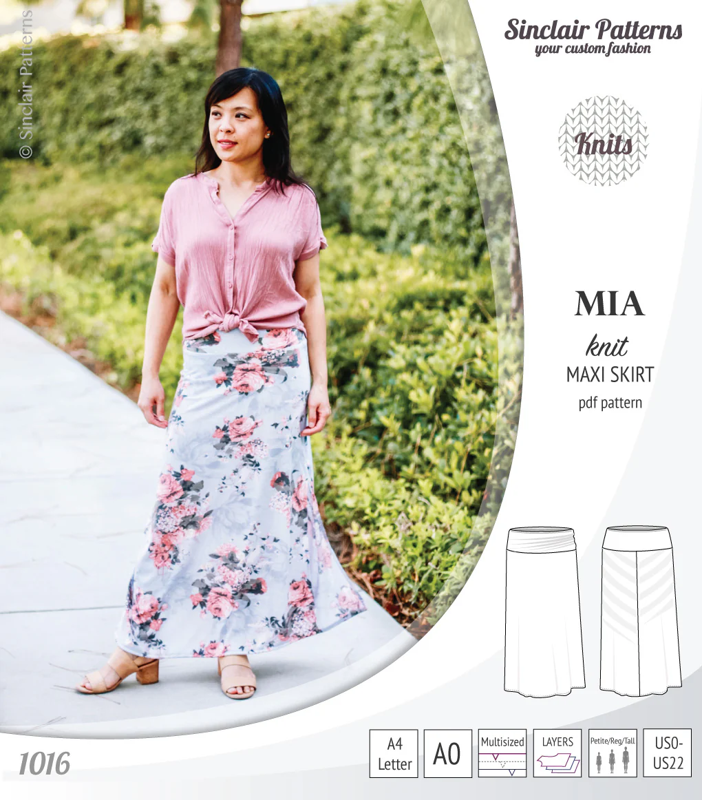 Mia knit maxi skirt with side slits and yoga style waistband (PDF) - Image 13