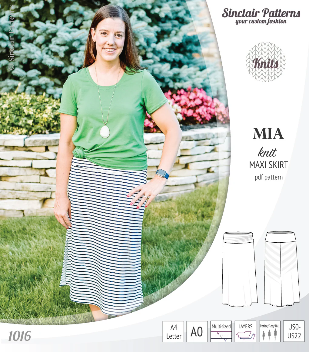 Mia knit maxi skirt with side slits and yoga style waistband (PDF) - Image 23