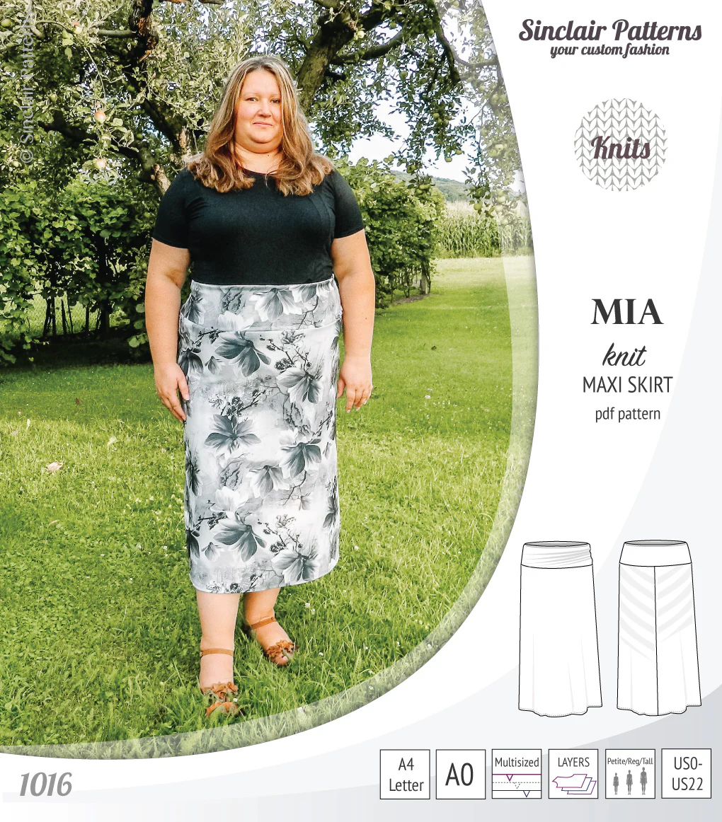 Mia knit maxi skirt with side slits and yoga style waistband (PDF) - Image 28