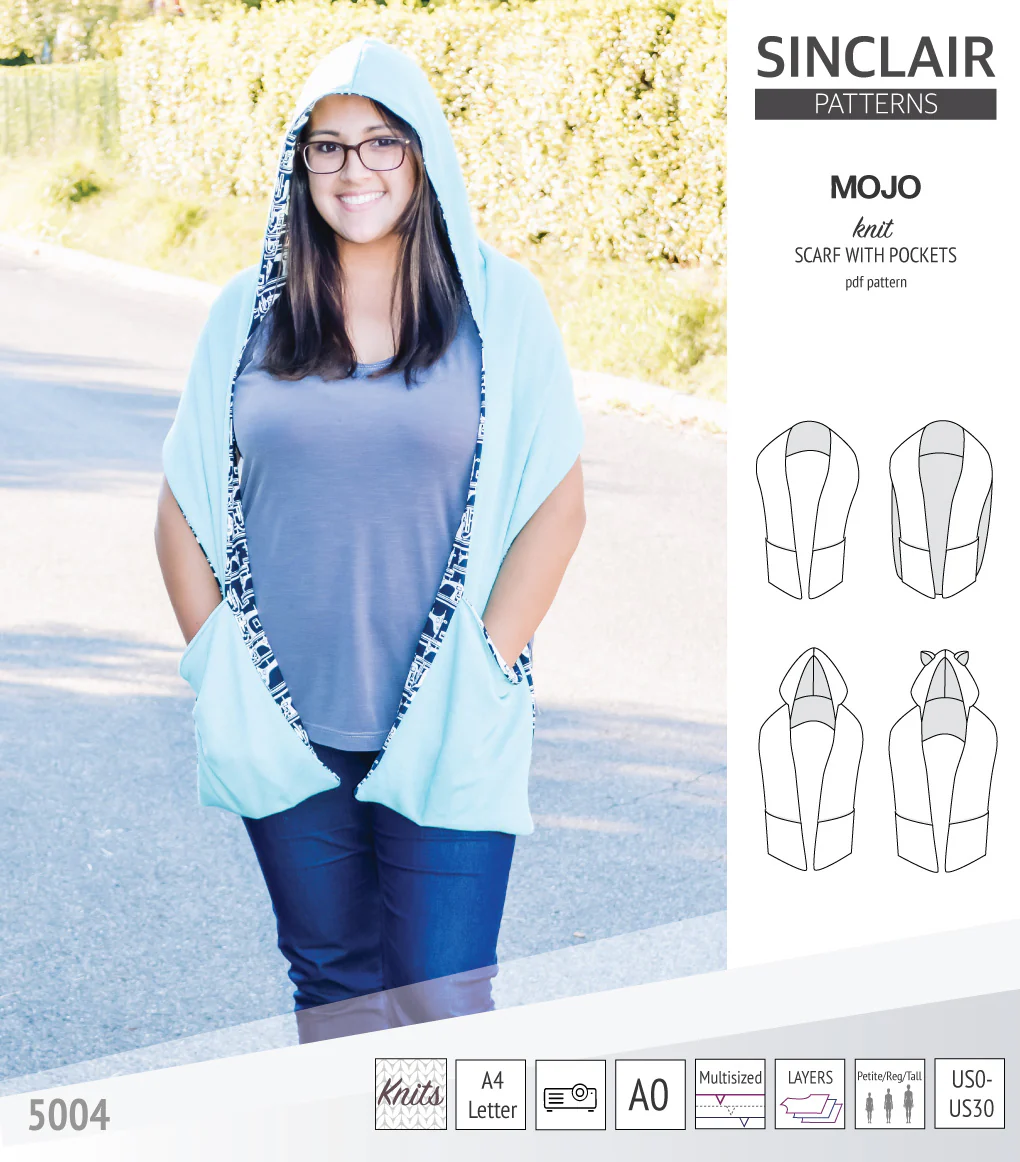 Mojo knit/woven scarf with a hood, a cape, pockets and ears (PDF) - Image 21