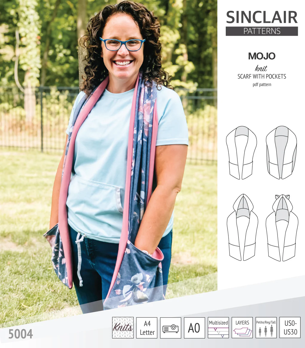 Mojo knit/woven scarf with a hood, a cape, pockets and ears (PDF) - Image 30