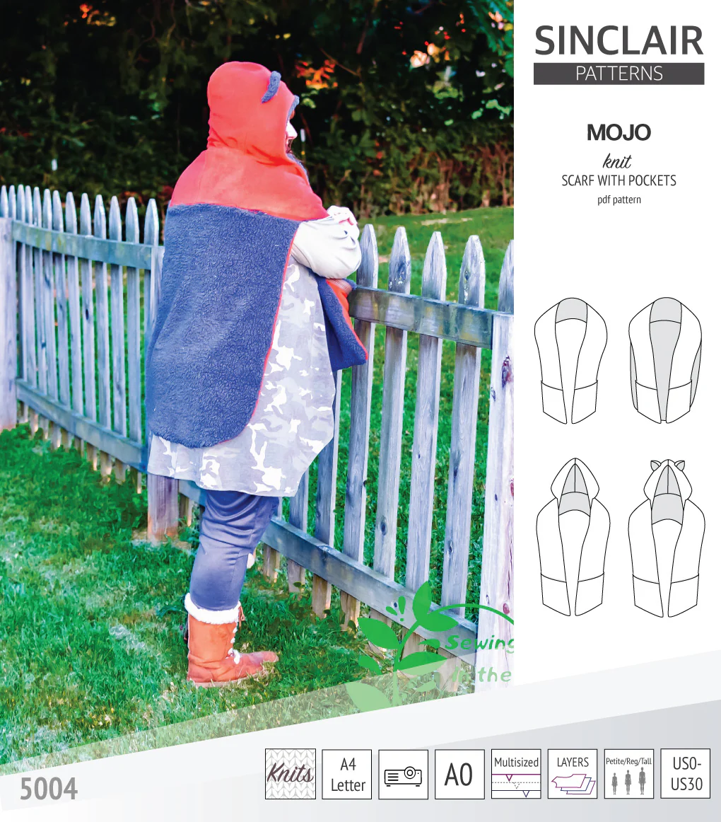 Mojo knit/woven scarf with a hood, a cape, pockets and ears (PDF) - Image 38