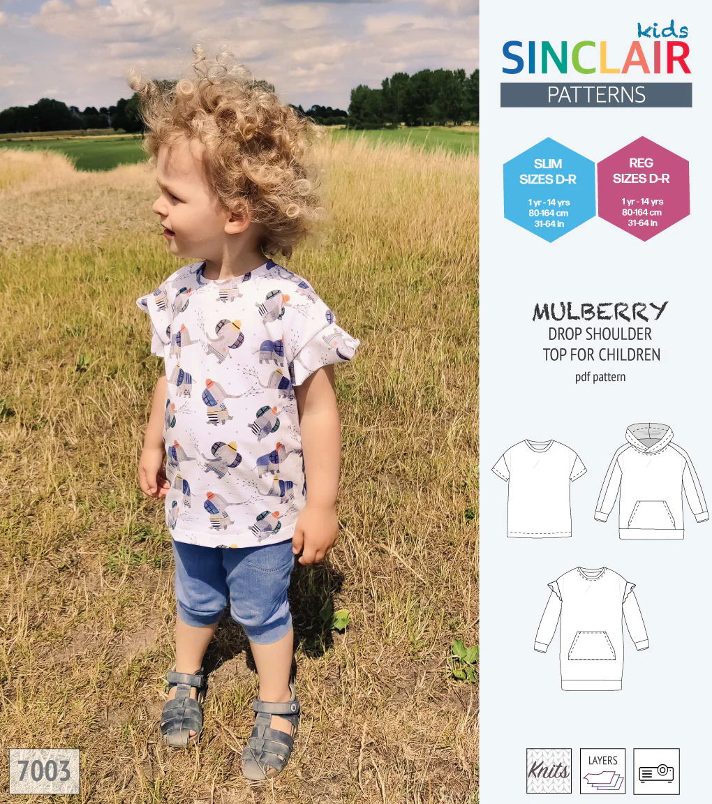 Mulberry drop shoulder knit top for children (PDF) - Image 12