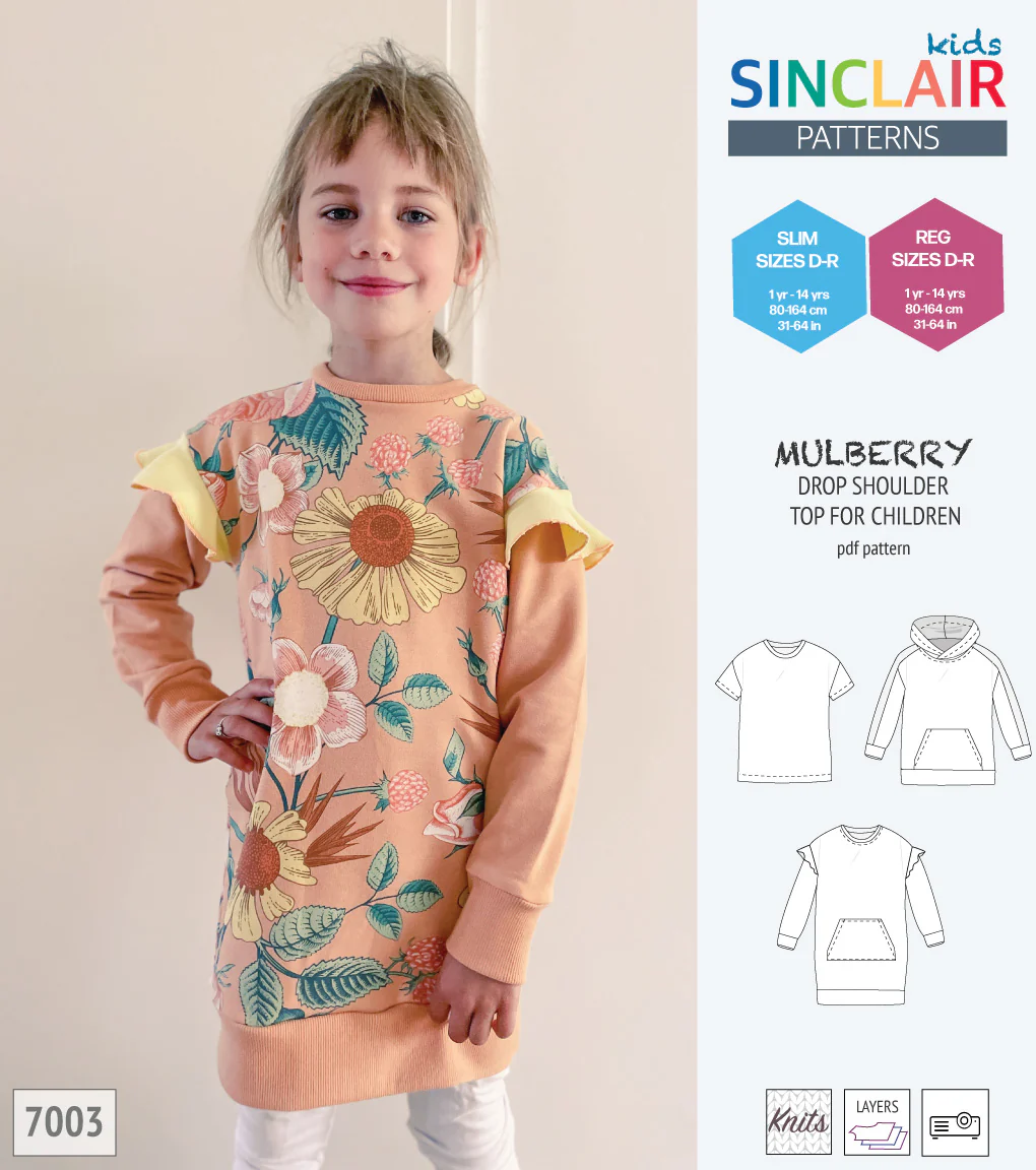 Mulberry drop shoulder knit top for children (PDF) - Image 14
