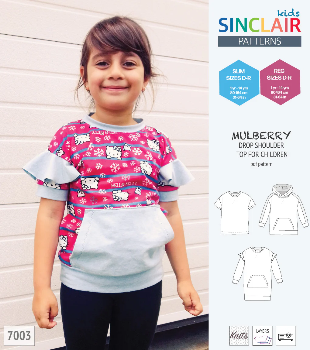 Mulberry drop shoulder knit top for children (PDF) - Image 17