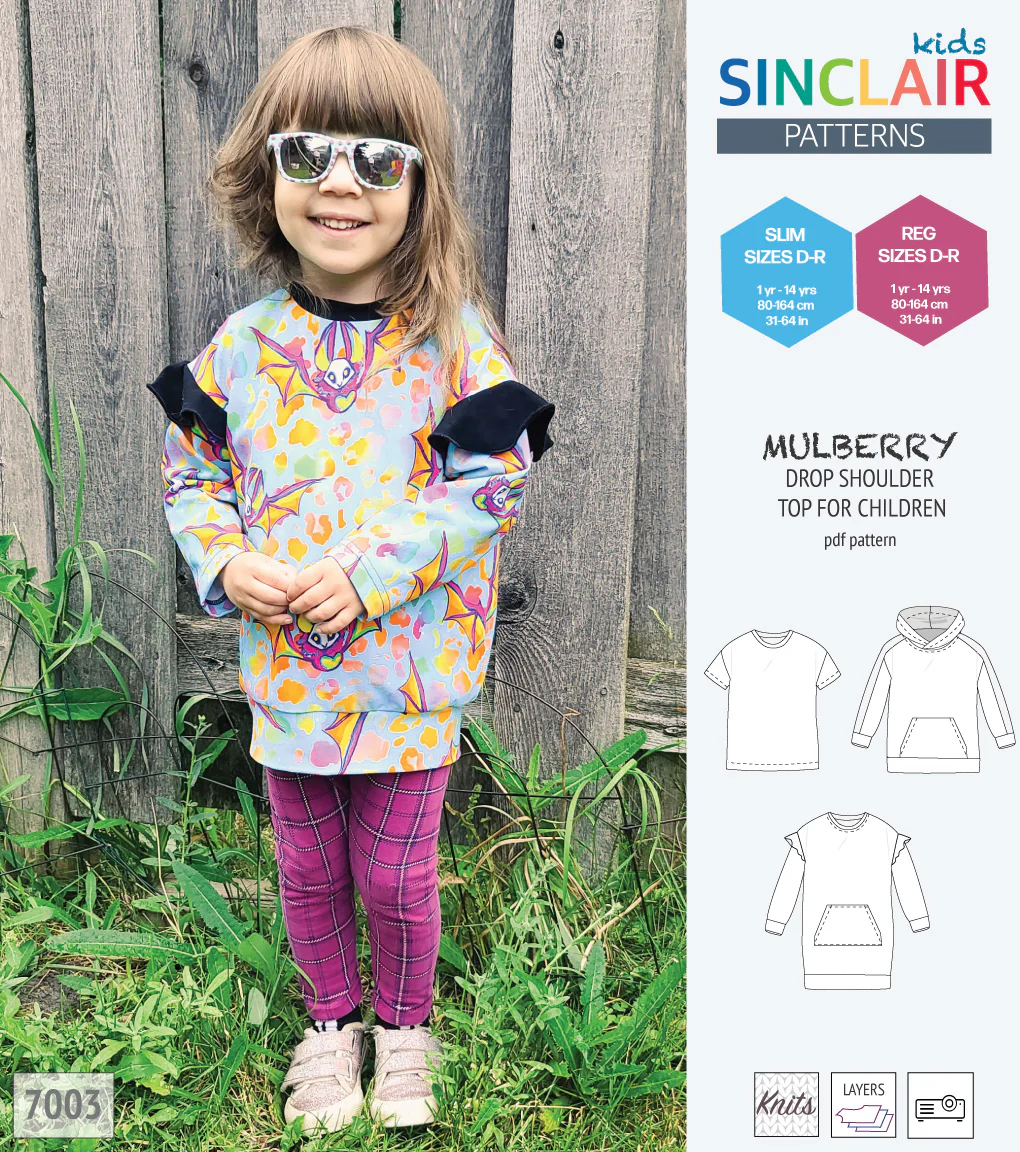 Mulberry drop shoulder knit top for children (PDF) - Image 20