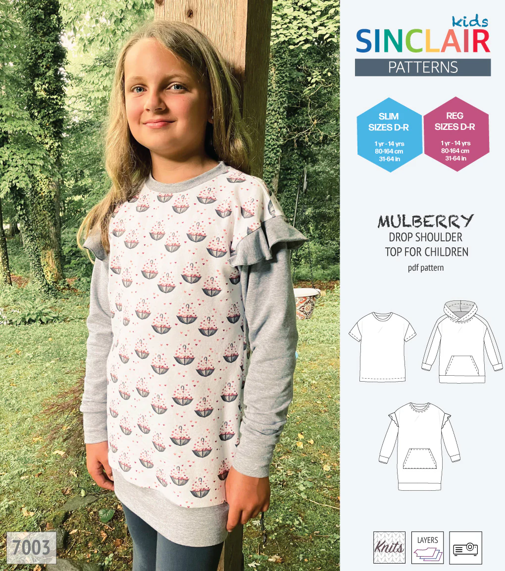 Mulberry drop shoulder knit top for children (PDF) - Image 27