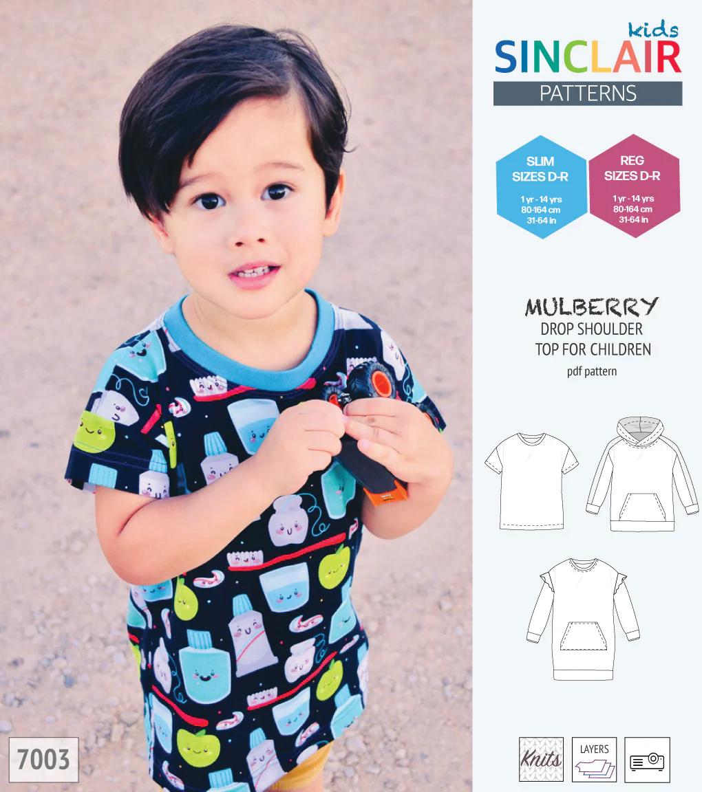 Mulberry drop shoulder knit top for children (PDF) - Image 38
