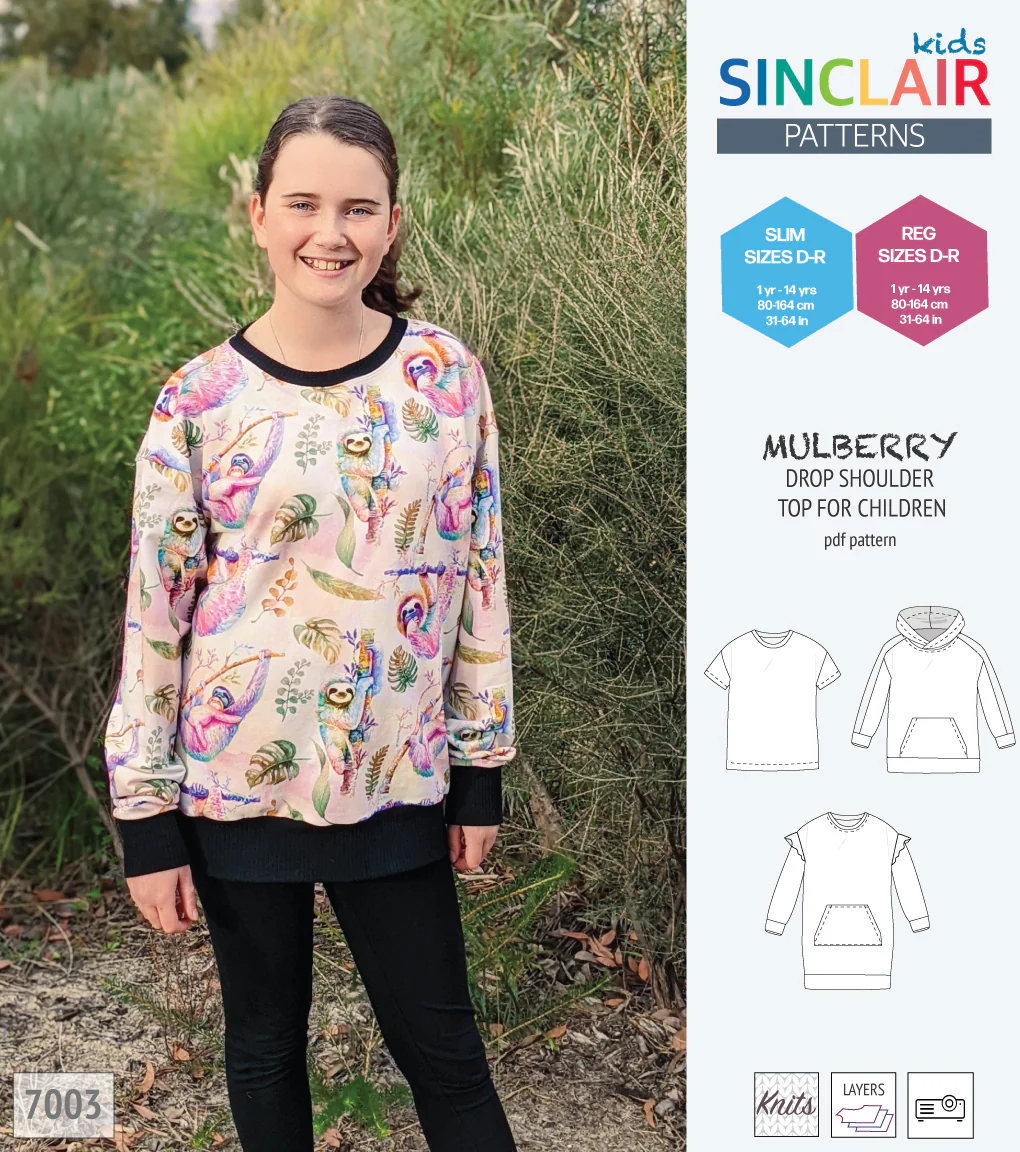 Mulberry drop shoulder knit top for children (PDF) - Image 50