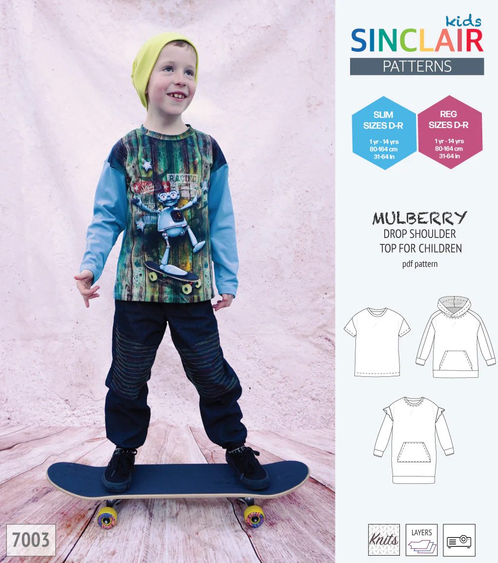 Mulberry drop shoulder knit top for children (PDF) - Image 51