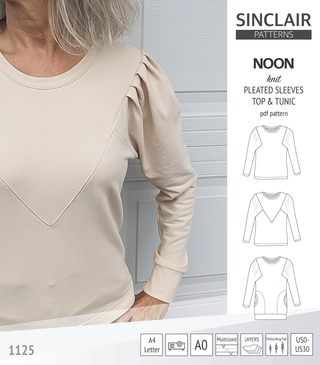 Noon pleated sleeves knit top and tunic (PDF) - Image 15