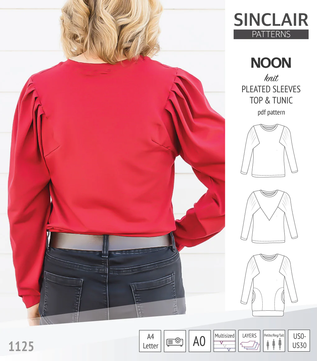 Noon pleated sleeves knit top and tunic (PDF) - Image 2